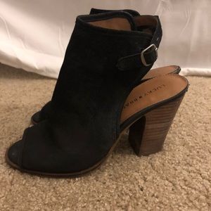 7.5 Lucky Black Heeled Booties